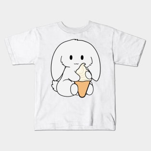 White Bunny Ice Cream Kids T-Shirt